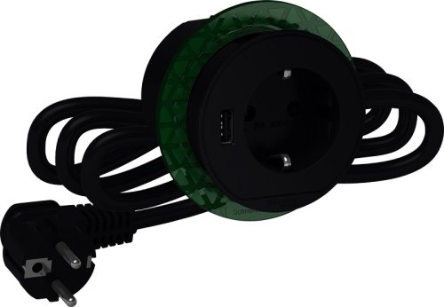 Настольный встраиваемый блок Schneider Electric Unica System+ розетка с заземлением+USB антрацит картинка
